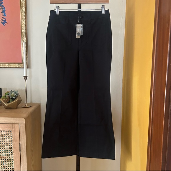 J. Crew Charley Kickout Cropped Pant‎ Flare Chino Black NWT $118 Size 26 (US 2) - Picture 2 of 10